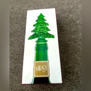 Mikasa Holiday Time Christmas Tree Bottle Stopper,  Austrian Crystal, 5.75 inch